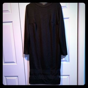 Long sleeve black dress. Silky material.